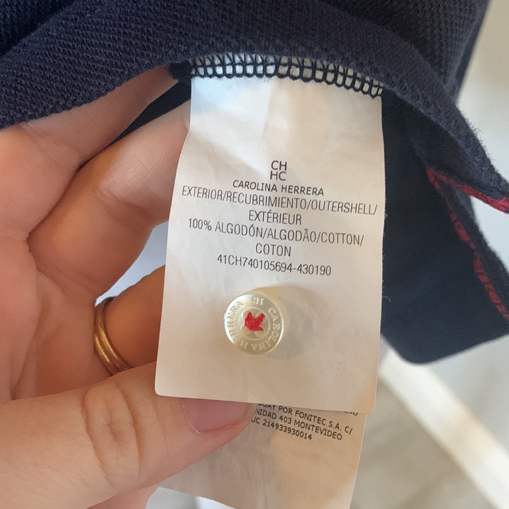 [Carolina Herrera] Navy Blue Polo Shirt - Size XXL - Picture 6 of 7
